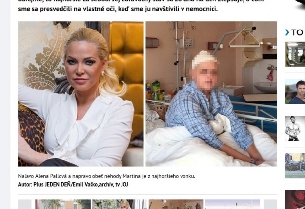 Denník Plus 1 deň priniesol fotografiu Martiny Máťušovej priamo z nemocničného lôžka...